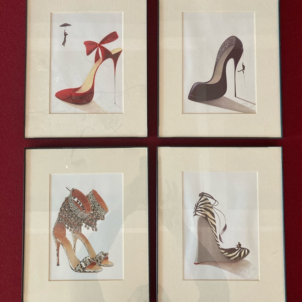 Shoe Art - Four 8x10 Framed/Matted Prints